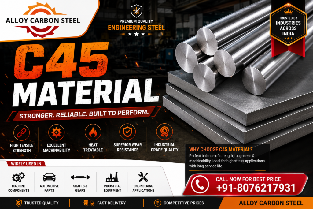 C45 Material Supplier in India | Premium Quality C45 Steel by Alloy Carbon Steel